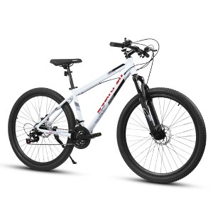 Okak 27IN Mountain Bike with Suspension Fork and Aluminum Frame, 21-Speed Dirt Bike with Disc Brake, Adult Bike for Men and Women - 1 of 4