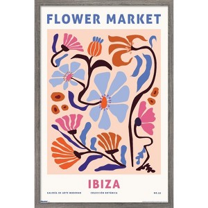 Trends International Reinders: Flowers - Flower Market Ibiza Pink Framed Wall Poster Prints - 1 of 4