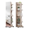 Vlsrka 360° Rotating LED Jewelry Armoire, Side Pull Mirror, Dimmable, Large Floor Organizer with 4 Rollers & Shelves - 4 of 4