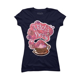 Junior's Design By Humans Witch's Brew Cup of Coffee Pretty Halloween Concoction Shirt By TronicTees T-Shirt - 1 of 2