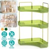 NewHome "3-Tier Corner Bathroom & Vanity Organizer Shelf for Makeup, Perfume, Cosmetics, Clear Tray Rack" Green - 4 of 4