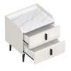 Whisen Nightstand with 2 Drawers, Marble-Pattern Tabletop, Thoughtful and Practical Design - 4 of 4