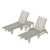 WestinTrends 3 Pieces Poly Outdoor Patio Chaise Lounge Chair with Side Table Set - 3 of 4