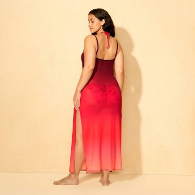 Shade & Shore Women's Mesh Scoop Neck Midi Cover Up Dress - Shade & Shore™ Multicolor XL — фото 5