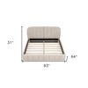 HomeRoots Beige Tufted Upholstered Queen Bed Frame - 3 of 4
