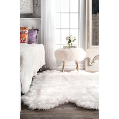 Deonna 64" White Faux Sheepskin Shag Area Rug
