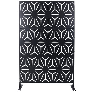 Grungis Matrix Metal Decorative Patio Screens,Freestanding Trellis Privacy Screen with Geometric Pattern for Deck Balcony Patio,76" H×48" W - 1 of 4