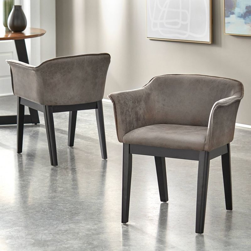 Set of 2 Jonas Dining Arm chairs Gray/Black - Buylateral, 3 of 6