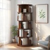 Okak Rotating Bookshelf, Storage Shelves with 5 Tiers, Tall Bookcase for Books and CDs, Storage Organizer for Living Room, Bedroom, Office, Walnut - 2 of 4