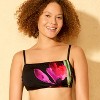 Women's Floral Print High Shine Bralette Bikini Top - Shade & Shore™ Black - 3 of 3