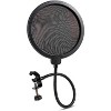 Clef Audio Labs Microphone Pop Filter with Dual Layered Wind Screen Shield, Flexible 360°, Black - image 2 of 2