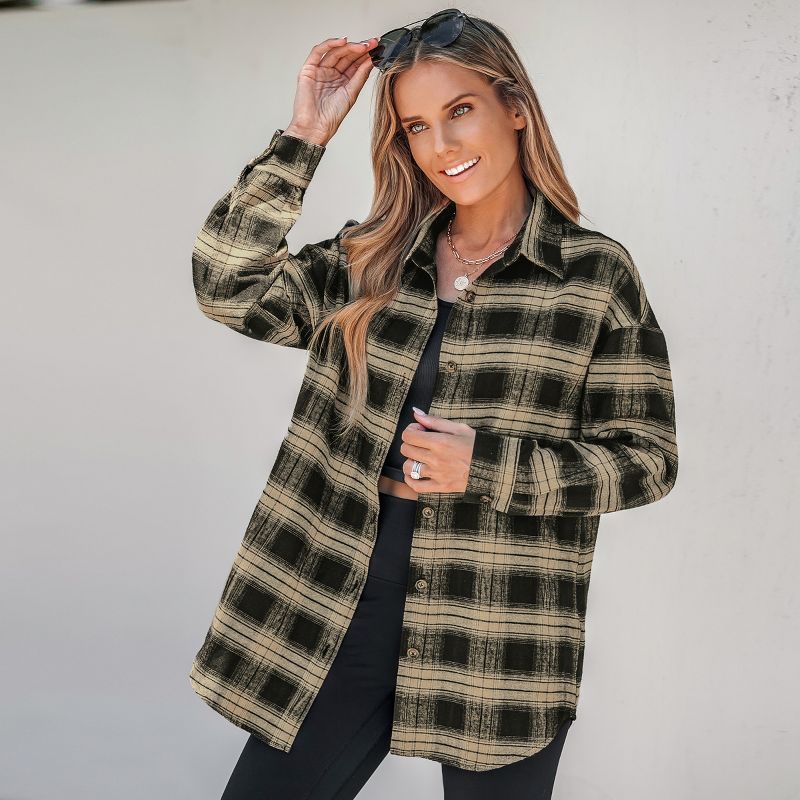 Women's Plaid Long Sleeve Flannel Shirt - Cupshe, 5 of 7
