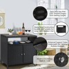 Patio Outdoor Wicker Storage Cabinet - Powder Coated Steel, Bar Table with 2 Door and Shelf, All Weather Resin Wicker,  for Patio Pool Garden Kitchen - 4 of 4