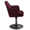 Modway Lippa Swivel Dining Armchair – Black Mulberry Velvet with Pedestal Base - 4 of 4