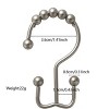 Home Mart Goods 12 Piece Set Brushed Nickel Heavy Duty Double Ear Shower Curtain Hooks Rings Rustproof Metal - 2 of 4