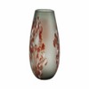 Elegant Hand-Blown Glass Vase - Artistic Red Accents - Glam Style Decorative Centerpiece for Home, Office, Bedroom, and Living Room - Gray - 4 of 4