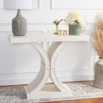 Dryden Cream Wood Console Table with Storage - 40" W