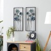 Metal Floral Wall Decor With Black Frame Set Of 2 Gray - Olivia & May ...