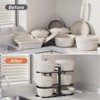 MaseiKar Pan organizer, stainless steel pan organizer rack cookware, heavy-duty pan rack kitchen storage - 3 of 4