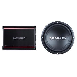 Memphis Audio SRX300.1V Mono 2-Ohm 300 Watt with SRX1044V 10" Street Reference Dual 4-Ohm Subwoofer - 1 of 4