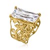 Ross-Simons 12.00 Carat CZ Scrollwork Ring in 18kt Gold Over Sterling - 3 of 4