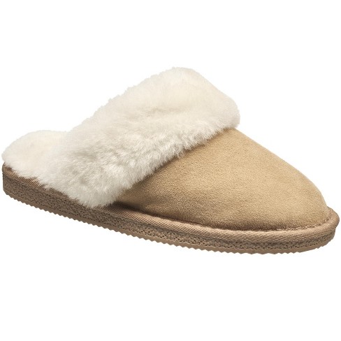 French Connection Women's Sheepskin Scuff Slippers - Winter House Shoes ...