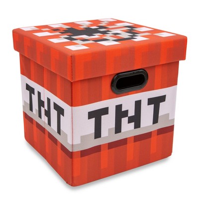 Ukonic Minecraft Tnt Block Fabric Storage Bin Cube Organizer With Lid