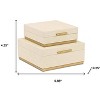 HomeRoots Set of Two Cream And Gold Nesting Wood Box With Lid - 3 of 4