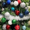 34Pcs Christmas Ball Ornaments, 1.57 Inch Shatterproof Bulk Xmas Tree Hanging Decor for Holiday Wedding Mardi Gras Party Gold/Blue/Red/Silver - 3 of 4