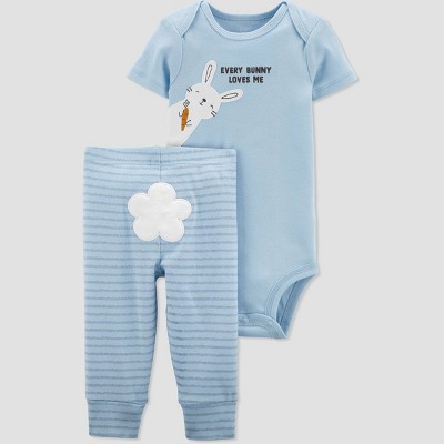 Baby Boys' 2pc 'Bunny Loves Me' Top and Bottom Set - Just One You® made by carter's Blue 3M
