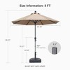 PURPLE LEAF Patio Umbrella Outdoor Table Umbrella Aluminum Frame Market Umbrella Sun Umbrella with 8 Sturdy Ribs - 2 of 4