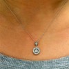 Pompeii3 1/4ct Diamond Halo Dangle Pendant White Gold - 2 of 4