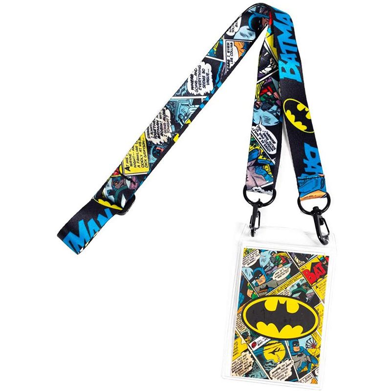 Batman Comic Book Print Multi-Use Lanyard Clear ID Badge Holder Multicoloured, 1 of 5