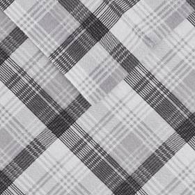 Queen Gray Plaid Cotton Flannel Sheet Set