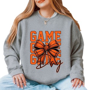 Simply Sage Market Coquette Basketball Bow Game Day Stacked Sweatshirt - 1 of 4
