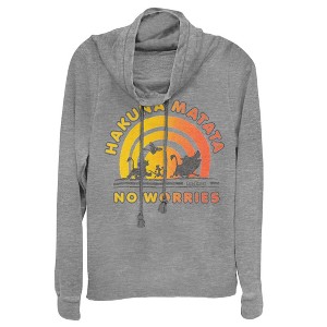 Juniors Womens Lion King No Worries Sunshine is Here Cowl Neck Sweatshirt - 1 of 3