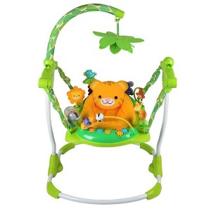 Creative Baby Safari Jumper with Adjustable Jumping Height, 10+ Activities, Sensory and light Toy Stations, Music Tray Included, Safe and Comfortable - 1 of 4