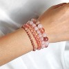 BRINJOY 4PCS Rose Quartz Crystal Bracelet Set - Healing Stone Jewelry for Anxiety Relief & Love Energy - 3 of 4