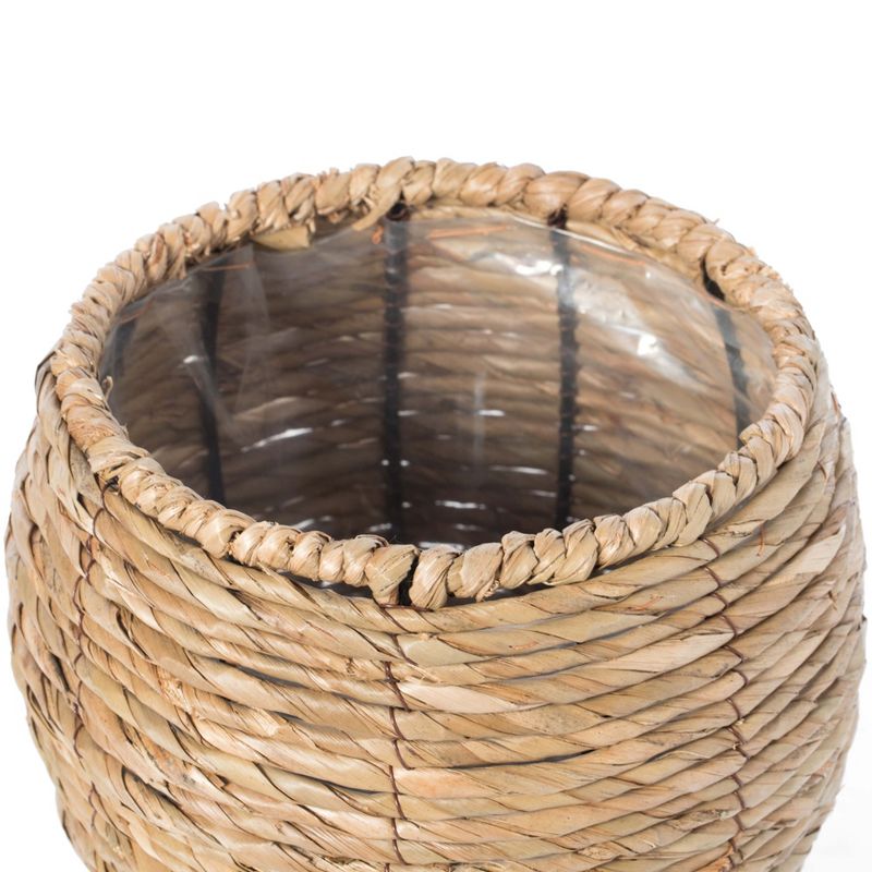 Vintiquewise Woven Round Flower Pot Planter Basket with Leak-Proof Plastic Lining, 5 of 7