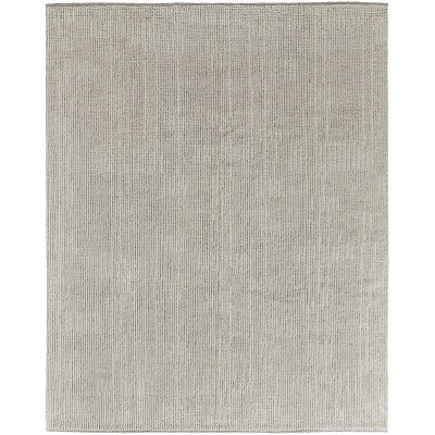 Tan and Ivory Wool Hand Knotted Area Rug