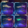 Bestier 42" Reversible L-Shaped Gaming Desk with Power Outlets LED Lights and Monitor Stand &Storage Shelves & Hooks for Bedrooms & Home Offices - 3 of 4