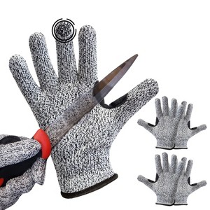 Bison Life Reinforced Level 5 Cut Resistant Gloves for Kitchen, Touchscreen Compatible, Ambidextrous - 3 Pairs - 1 of 4