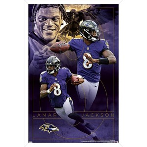 Trends International NFL Baltimore Ravens - Lamar Jackson 20 Framed Wall Poster Prints - 1 of 4