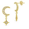 SHINE by Sterling Forever Crescent & Star Drop Studs - 3 of 3