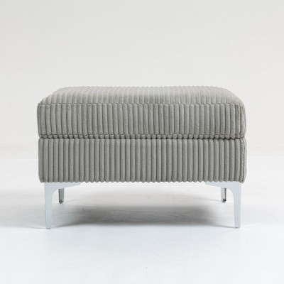 Modular Sectional Sofa Square Ottoman Module,Storage Ottoman Footrest,Gray