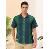 Lars Amadeus Men's Beach Striped Short Sleeve Hawaiian Color Block Button Shirts - 2 of 4