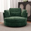 Hrinhom 50.2"W Accent Barrel Chair,360°  Swivel Club Chair with Metal Base-Terracotta - 2 of 4