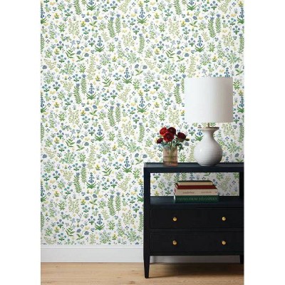 Menagerie Garden Blue Multicolor Peel and Stick Vinyl Wallpaper