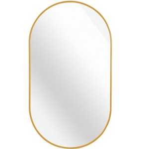 Okak Minimalism Oval Bathroom Mirror with Aluminum Frame, Hanging Mirror, Wall Mirror for Bathroom, Living Room, Bedroom - 1 of 4