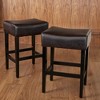 26.75" Faux Leather Backless Counter Height Barstools, Set of 2 with Padded Seats and Solid Wood Frame for Kitchen - 3 of 4